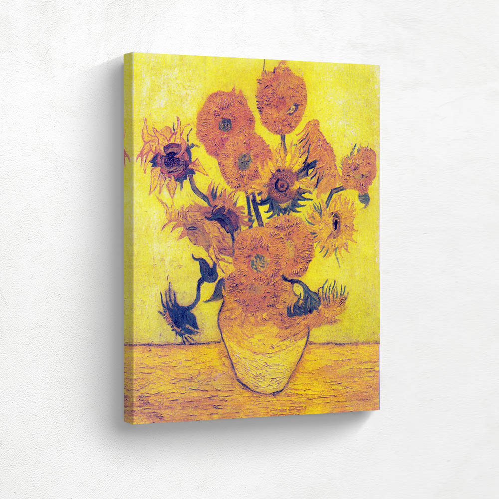 Still Life Vase with Fifteen Sunflowers