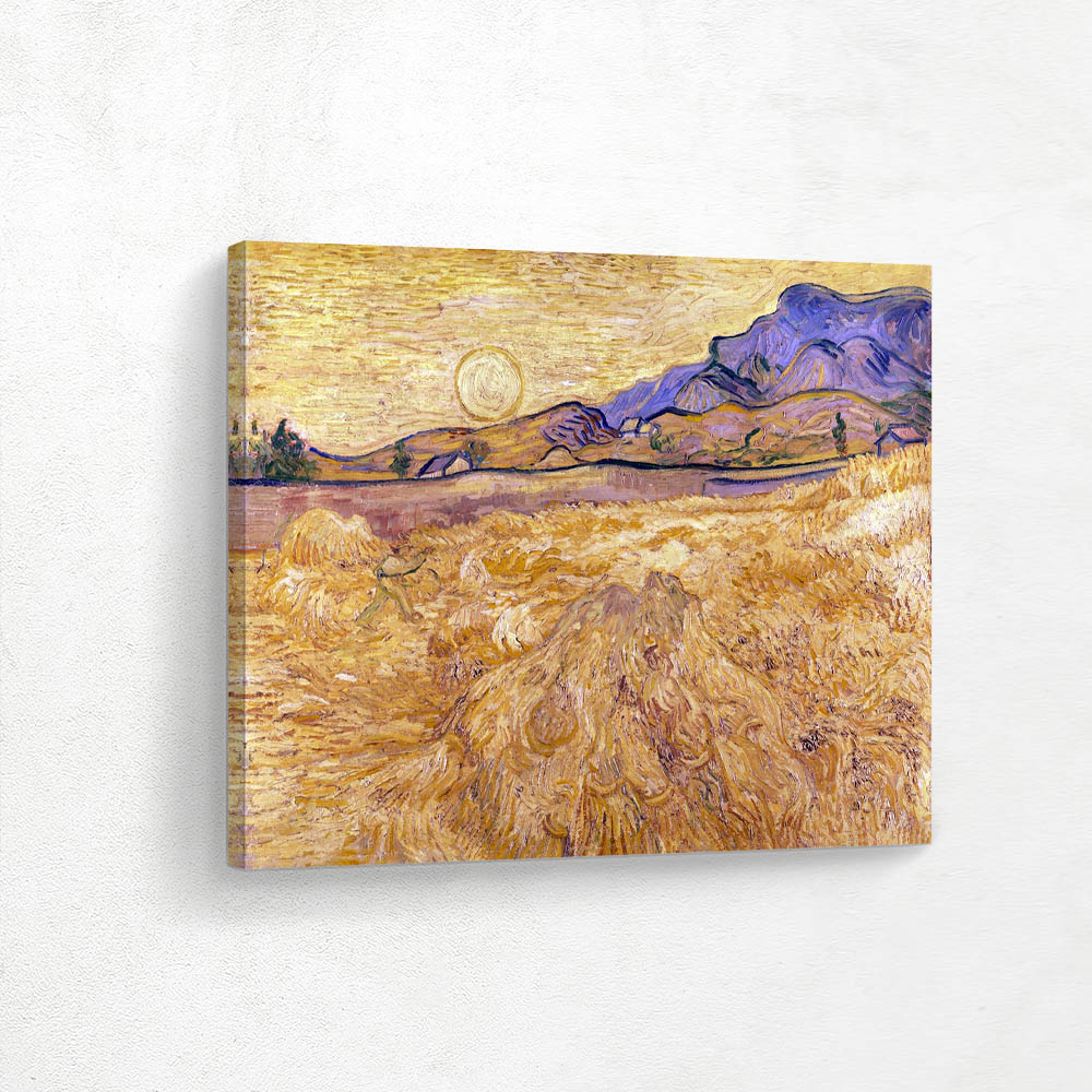 Wheat Field with Reaper and Sun