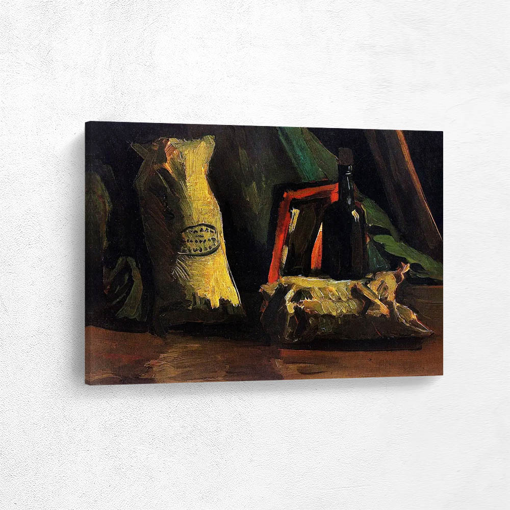 Still Life with Two Wineskins and a Bottle