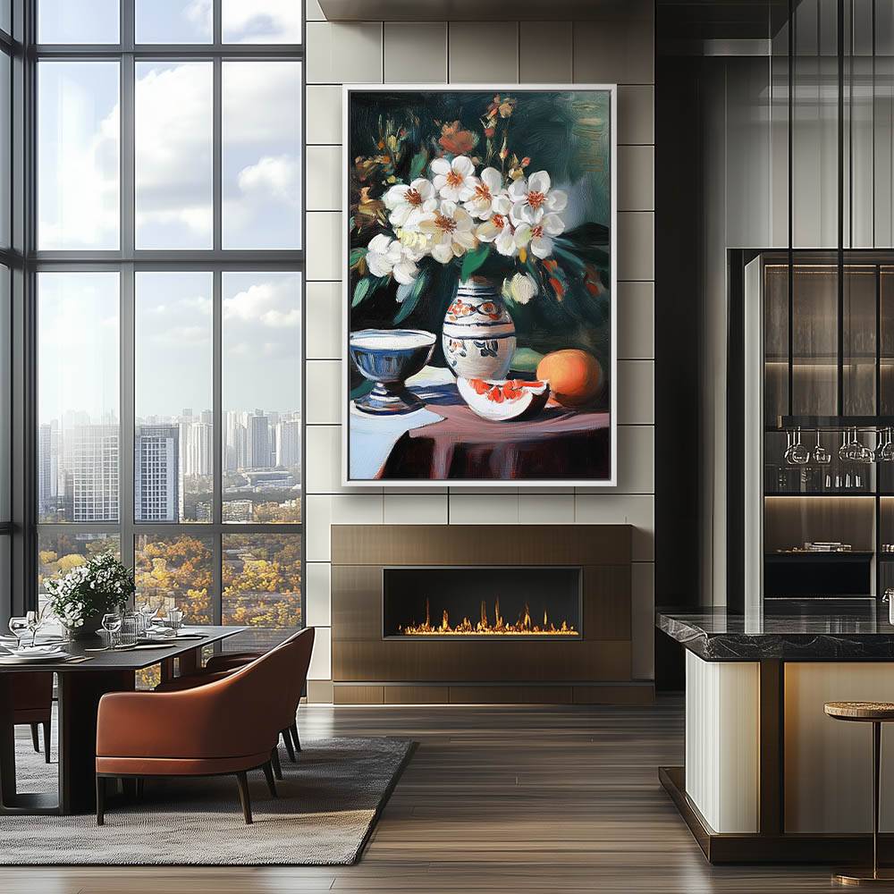 Still Life Painting with Flowers and Fruit - Image 4
