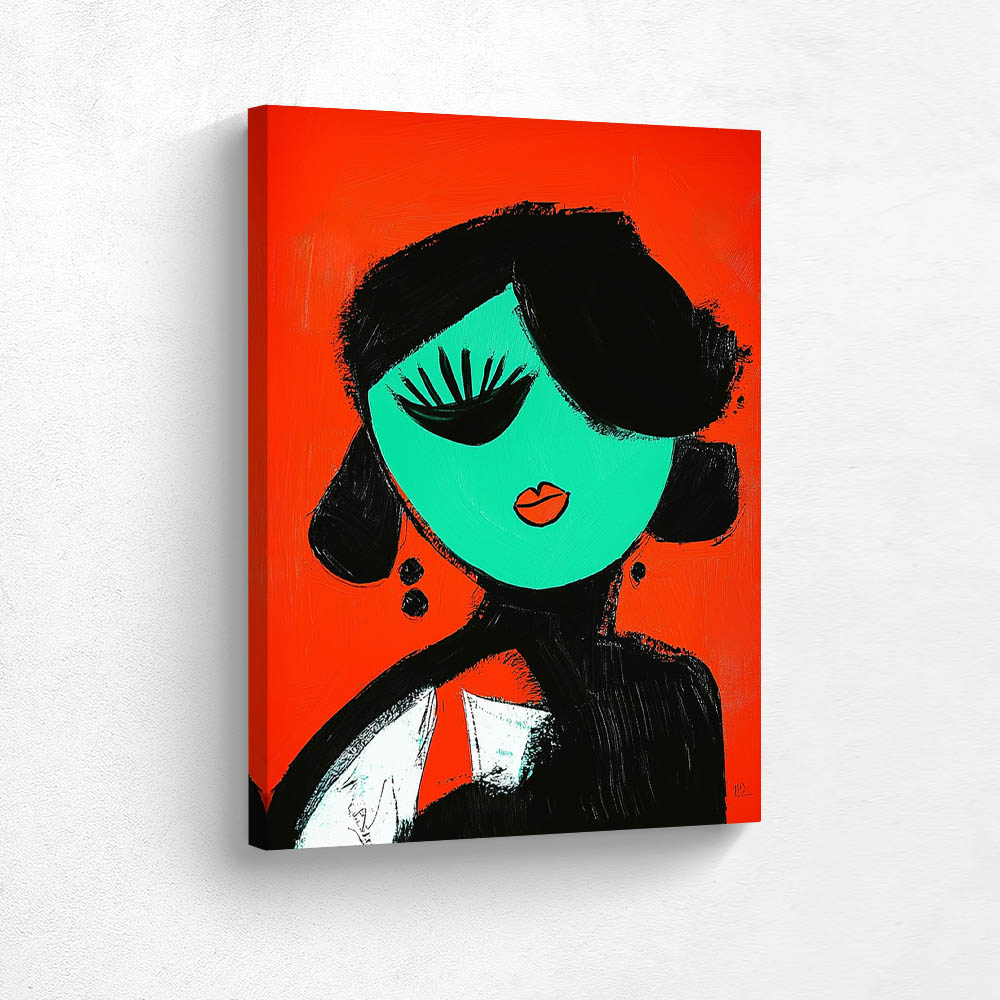 Enigmatic Gaze in Scarlet Dreams