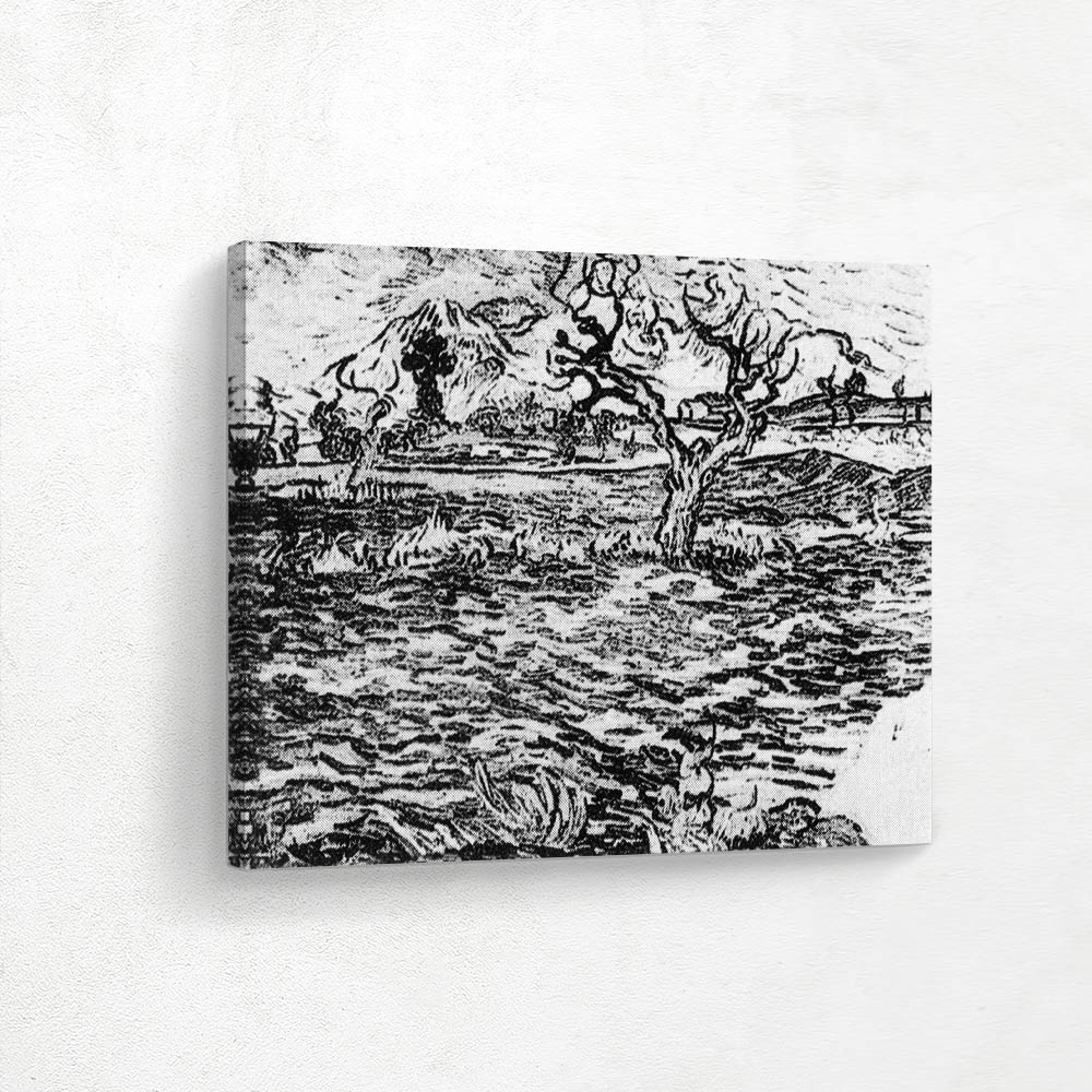 Landscape with Olive Tree and Mountain