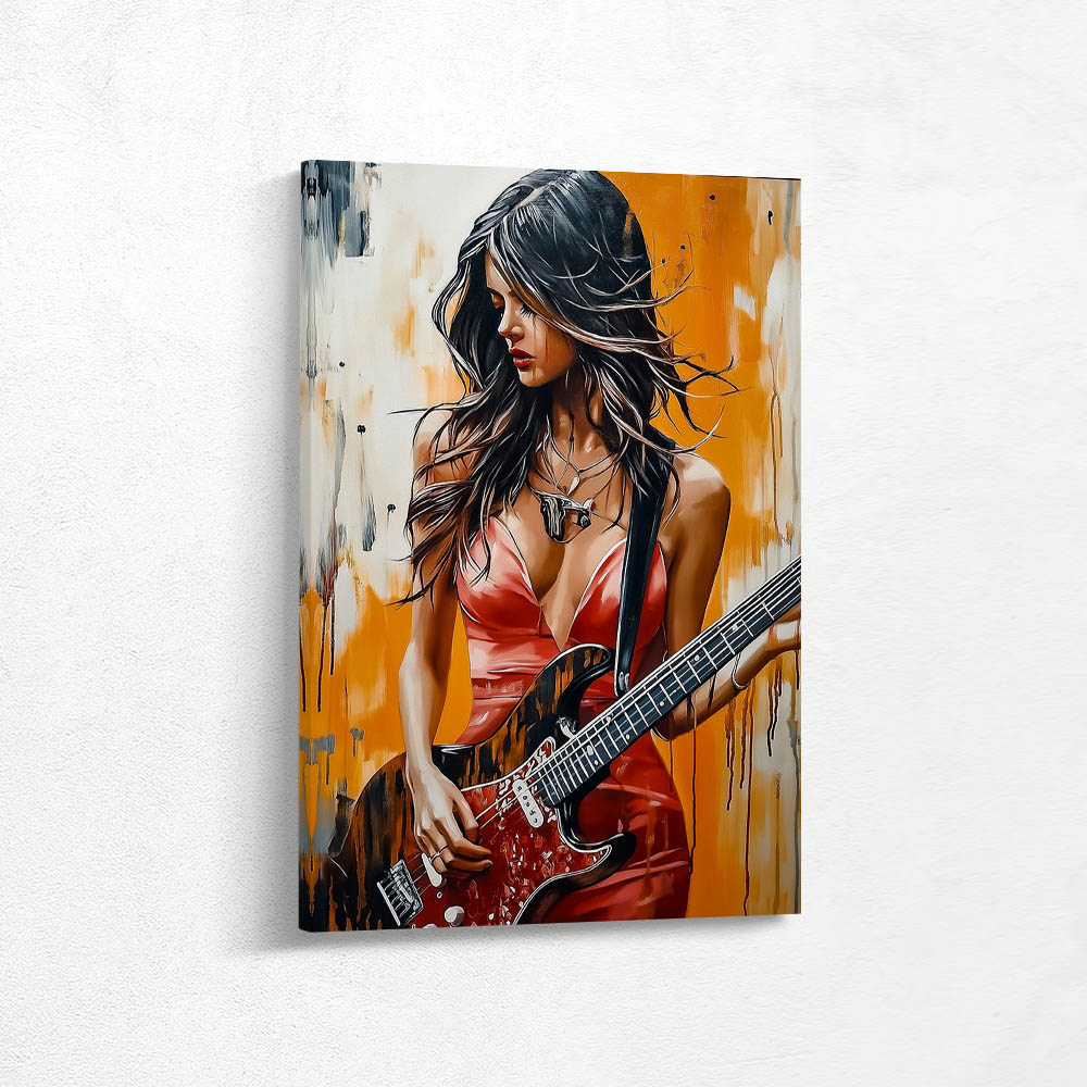 Canvas Symphony Woman and Guitar