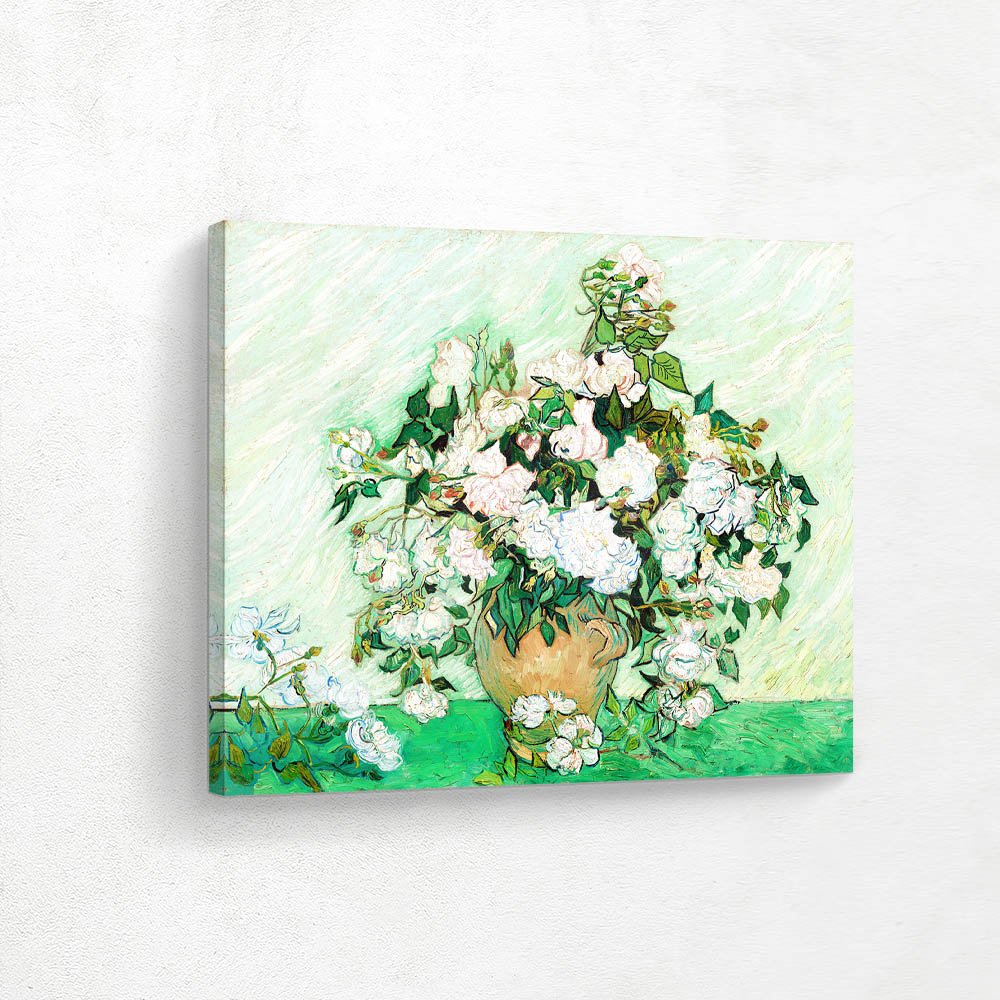 Still Life Vase with Pink Roses