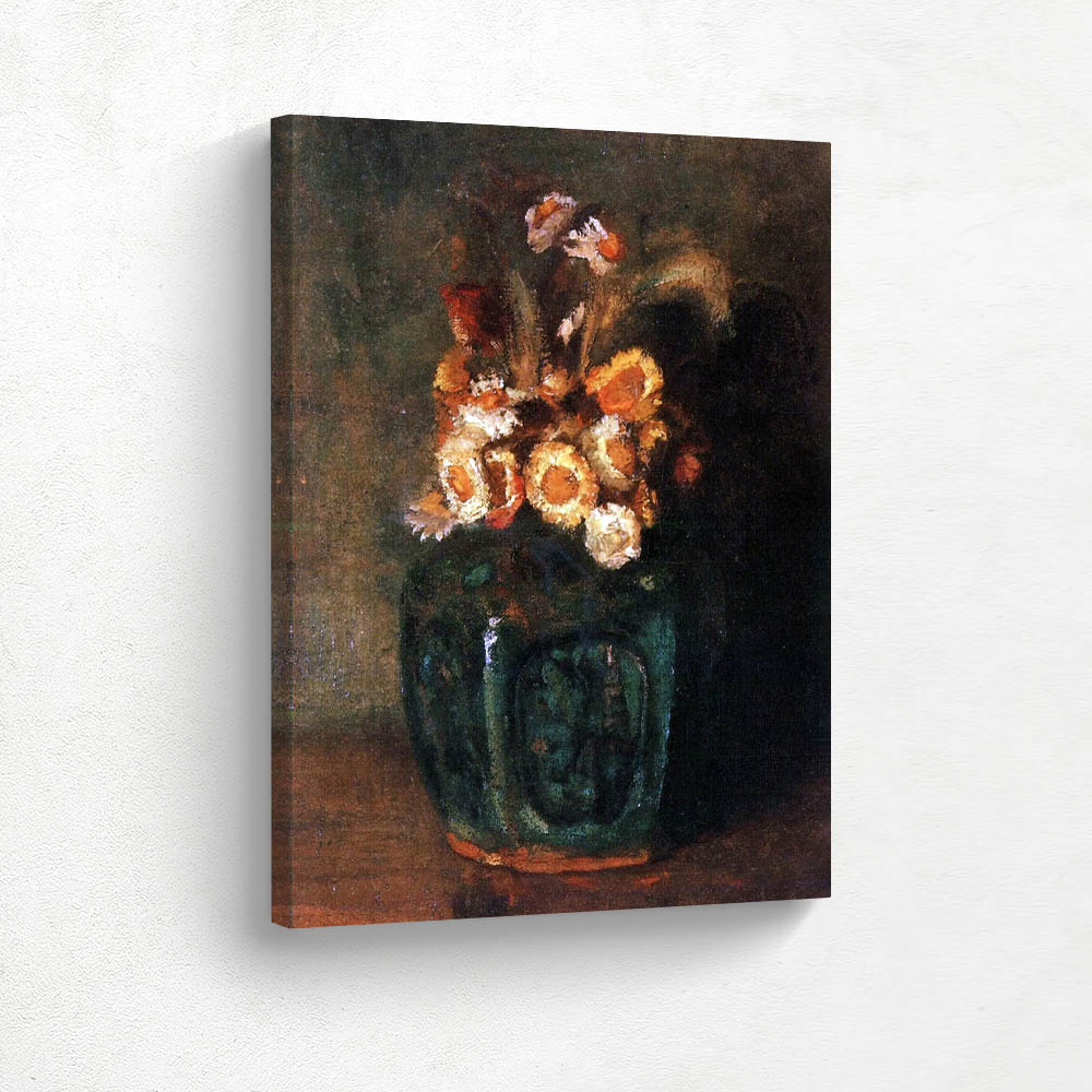 Ginger Jar Filled With Chrysanthemums