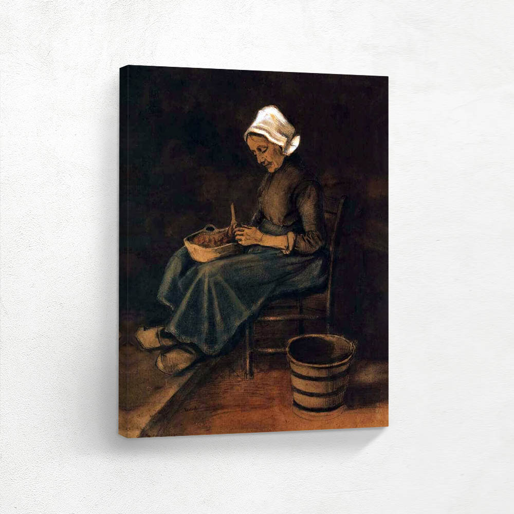 Woman Peeling Potatoes