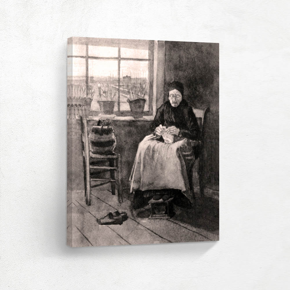 Woman at the Window Knitting