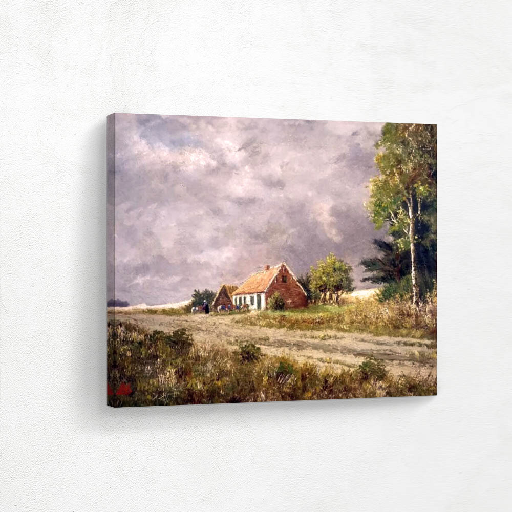 Farmhouse with Barn and Well