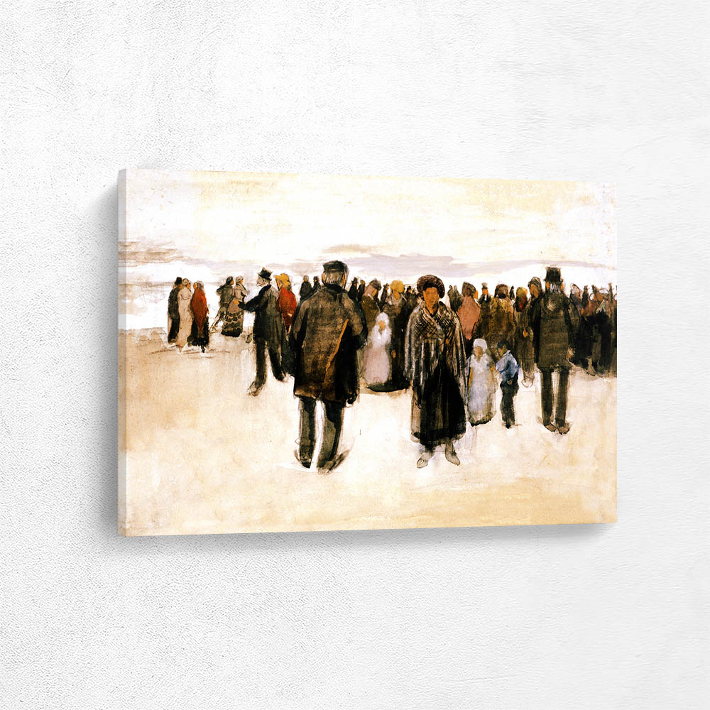 People Strolling on the Beach