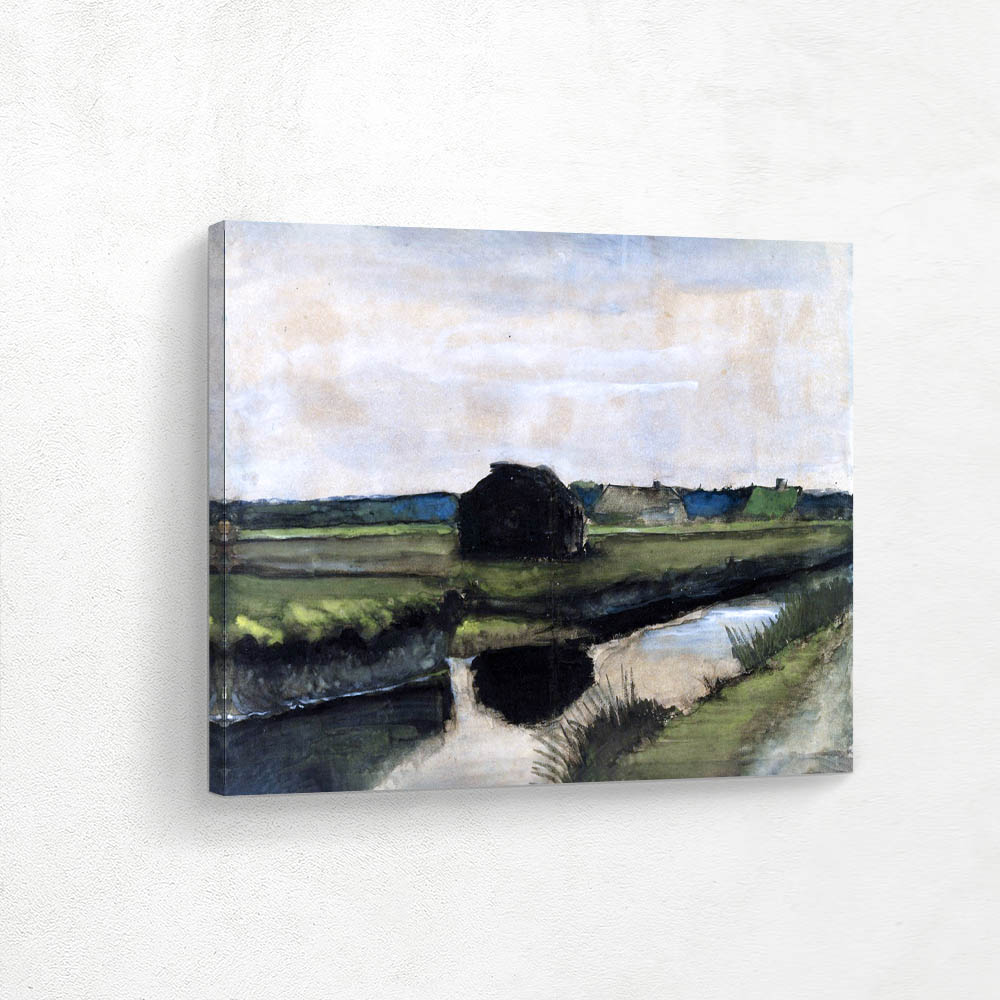 Landscape with a Stack of Peat and Farmhouses