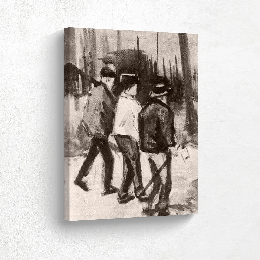 Three Woodcutters Walking