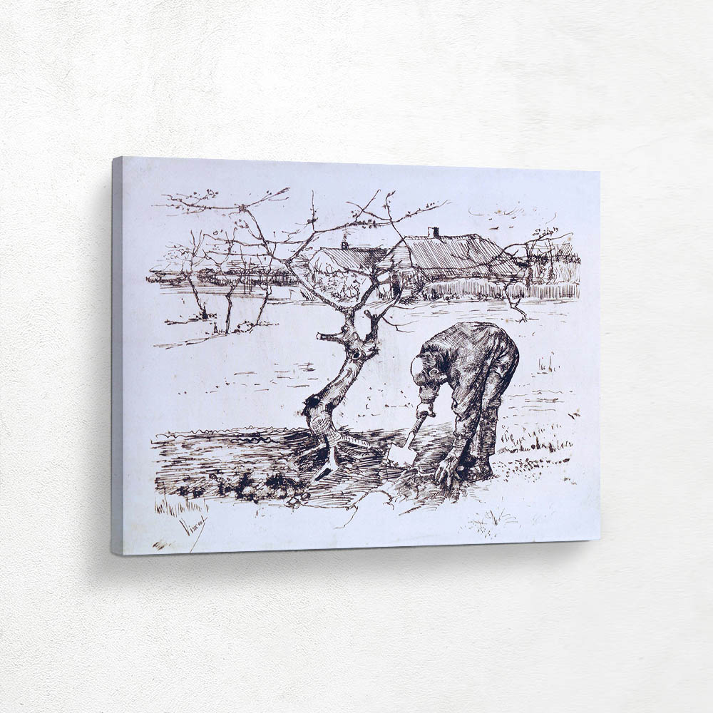 Gardner near a Gnarled Apple Tree