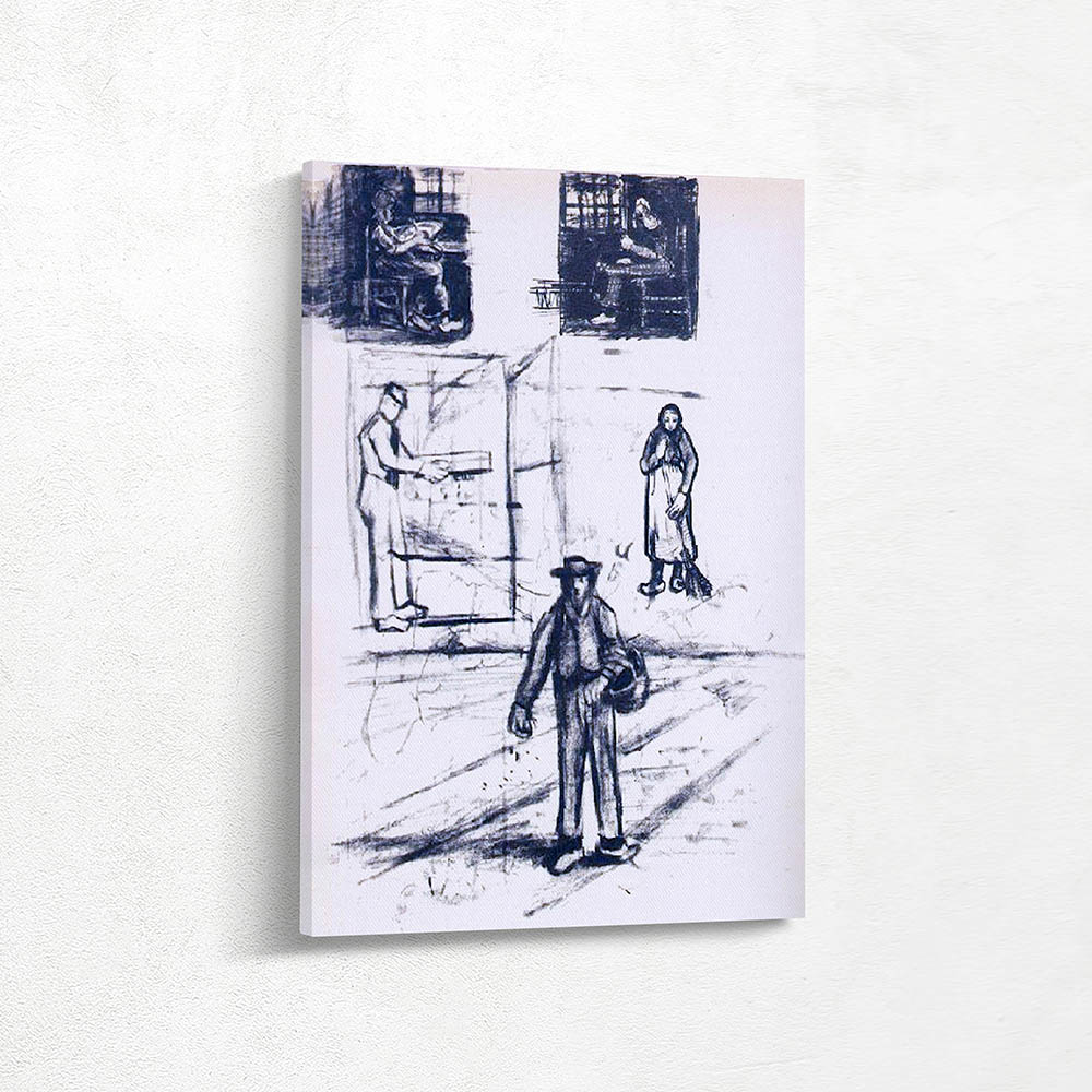 Woman near a Window Man with a Winnow Sower