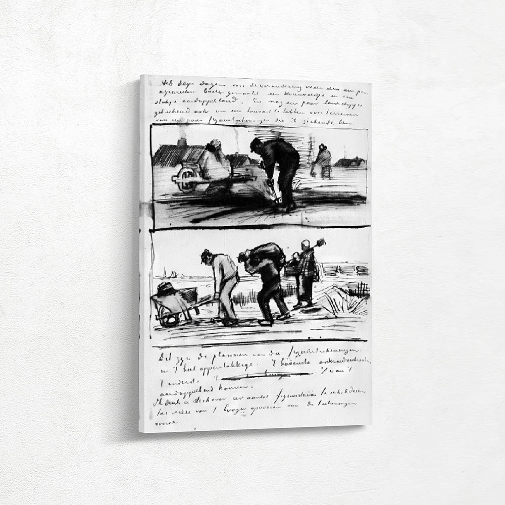 Three persons returning from the potato field Three persons returning from the potato field