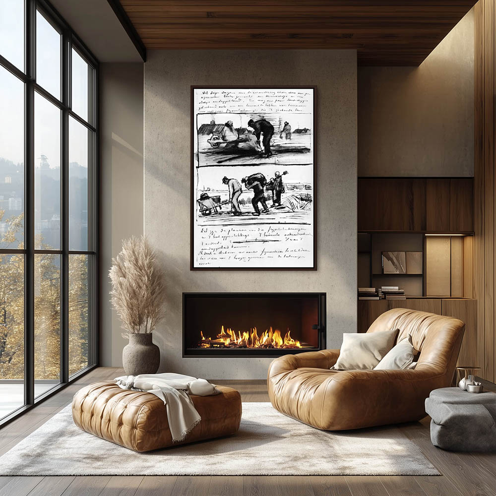 Three persons returning from the potato field - Image 3