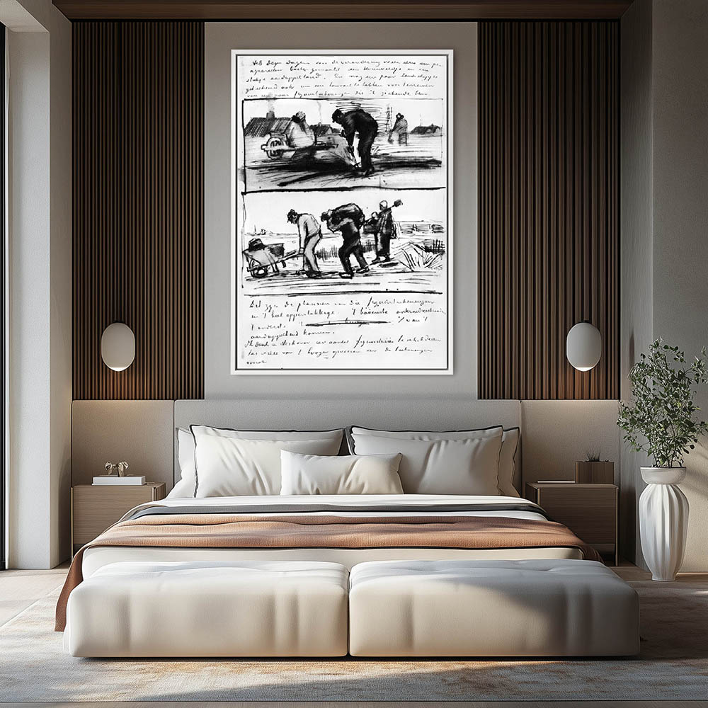 Three persons returning from the potato field - Image 4