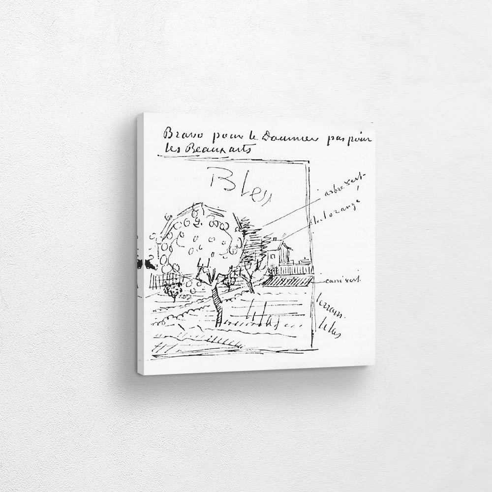 Orchard and House with Orange Roof