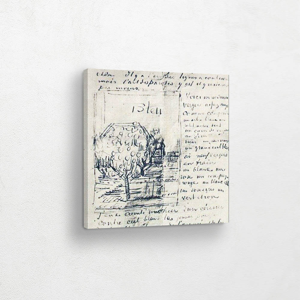 Orchard and House with Orange Roof