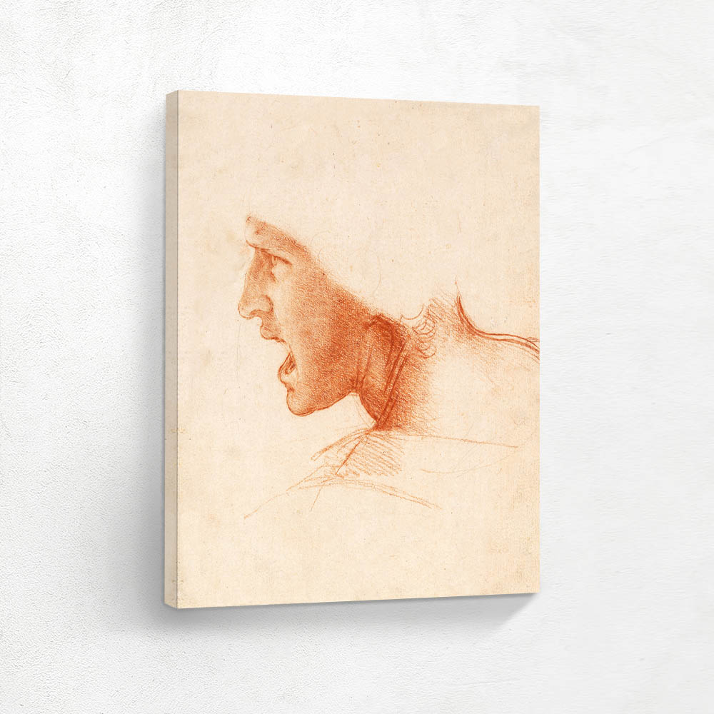 Study of a Warriors Head for the Battle of Anghiari