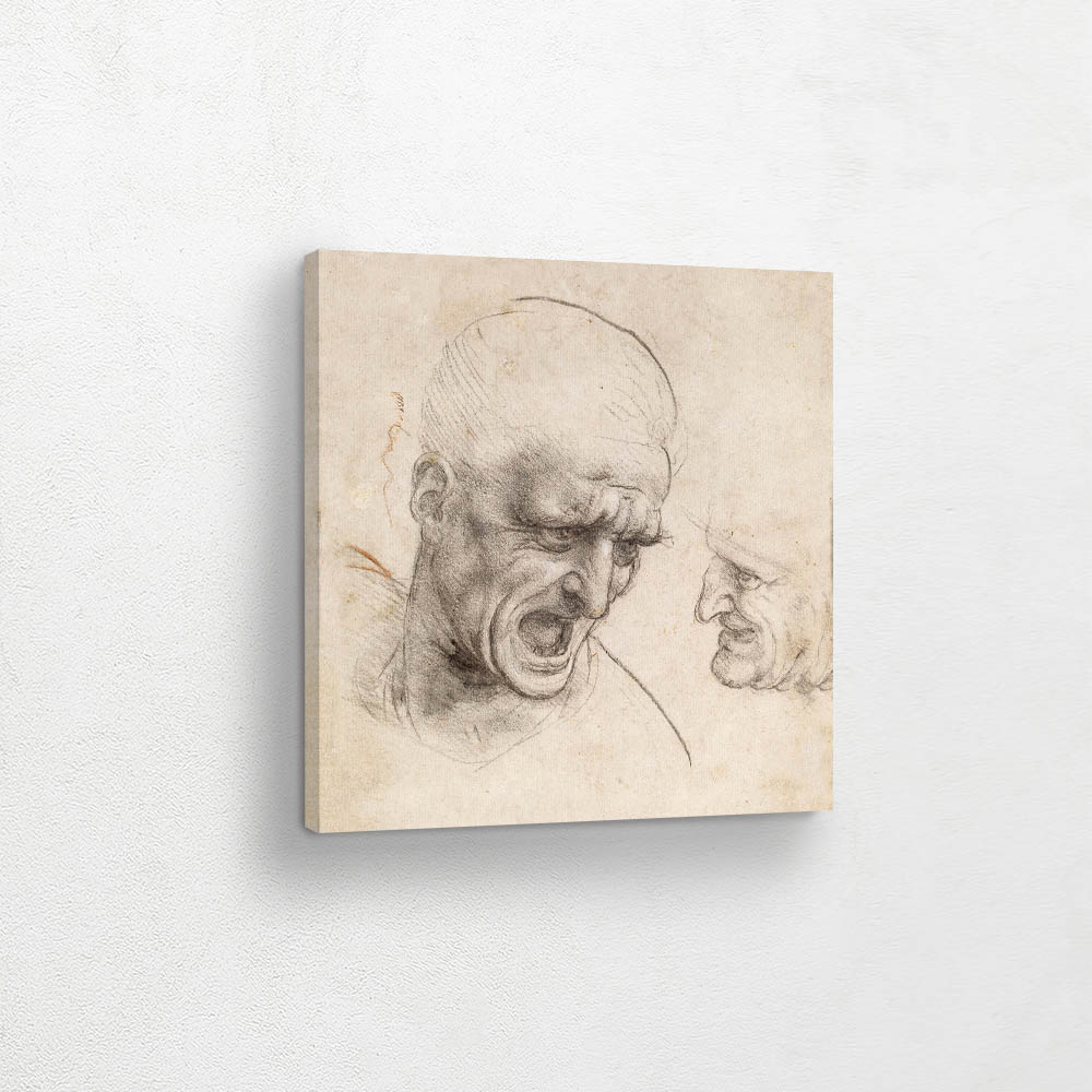 Study of Two Warrior Heads for the Battle of Anhiari