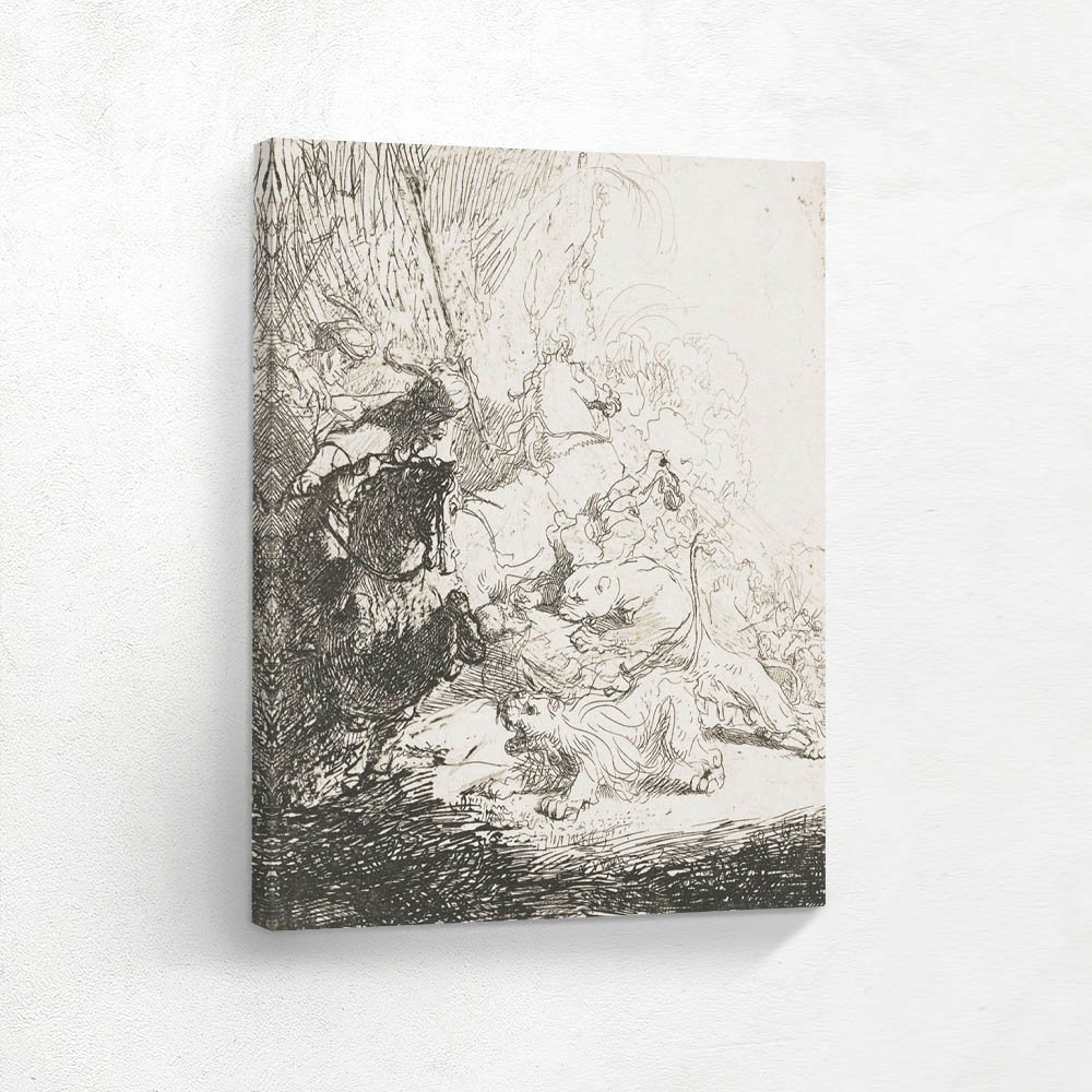 The Small Lion Hunt with Two Lions