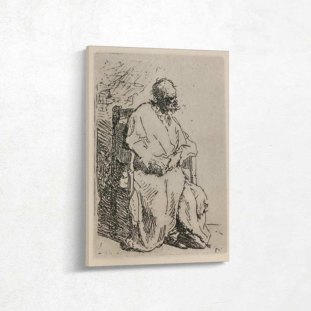 A begger Sitting in an Elbow Chair A begger Sitting in an Elbow Chair