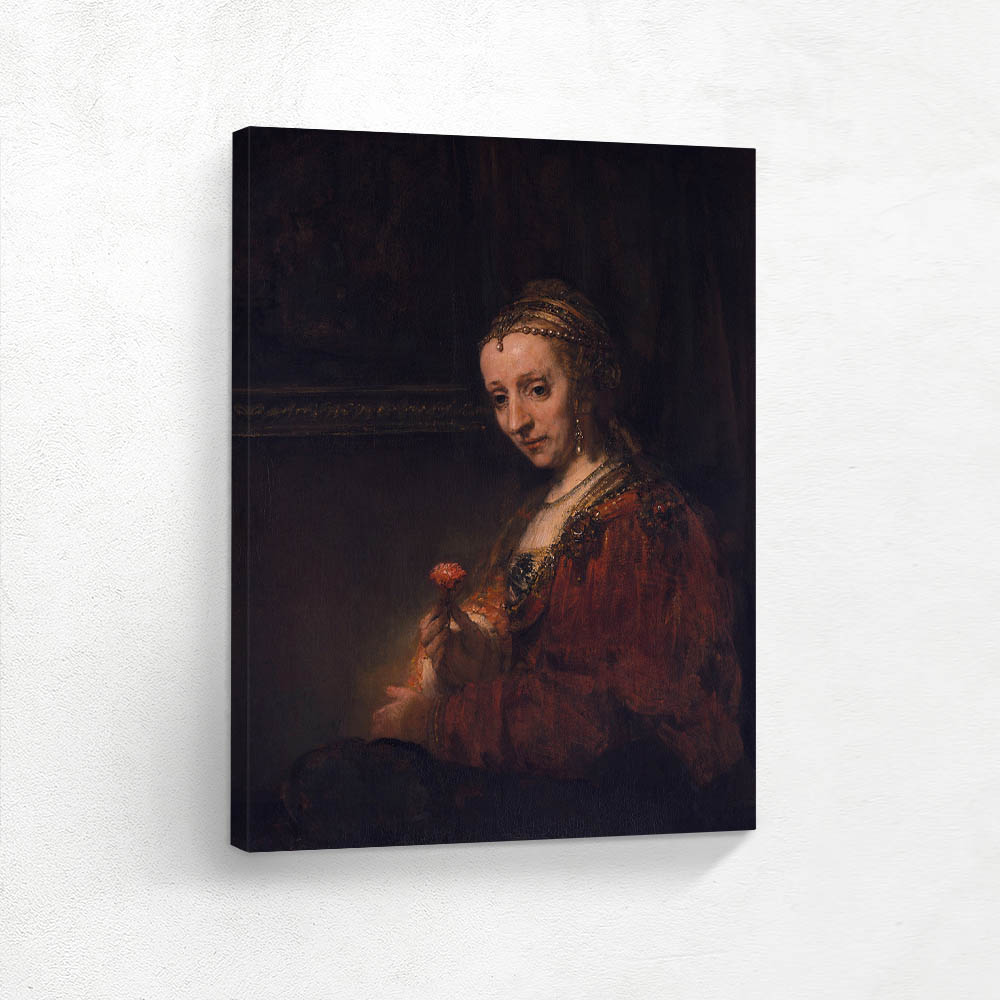 Woman With a Pink Rose