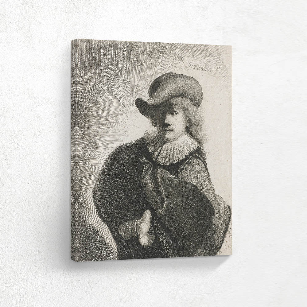 Self Portrait in a Soft Hat and Embroidered Cloak