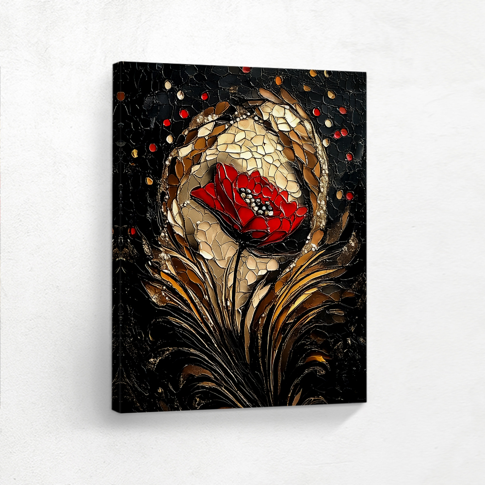 Floral wall art decor is perfect for bathrooms, bedrooms, and living rooms. This Bold Bloom Core Style Canvas Wall Art is available in five formats: vinyl wall peel, floral peel and stick, stretched canvas, metal wall art, and framed prints. You can choose from poster art, poster prints, framed canvas wall art with floater frames, or even metal prints. This floral wall art painting is versatile and works beautifully in any space.