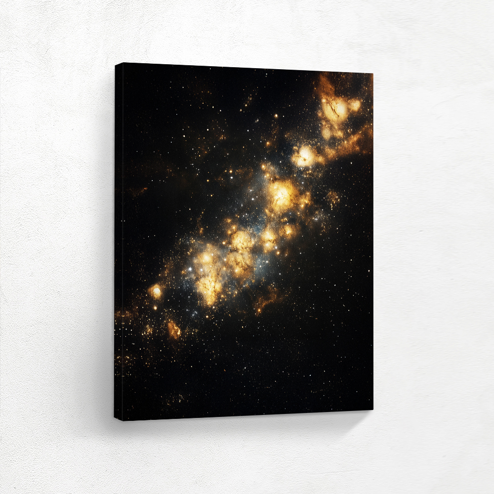 Space Galaxy Cosmos: Home decor wall art featuring a stunning star system in the vast expanse of outer space. Choose from a wide variety of sizes and formats, including metal wall art, metal prints, vinyl wall art, vinyl prints, peel-and-stick vinyl, vinyl wall art, vinyl wall peel, framed wall art, framed prints, fine art prints, poster art, poster wall art, poster prints, stretched canvas, stretched canvas wall art, and framed canvas wall art with floater frames. Available frame colors include black, white, and brown, offering options to match any style.