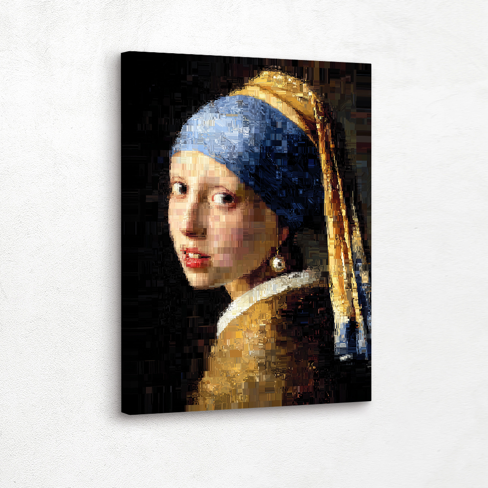 Girl with a Pearl Earring Pixelated Wall Art