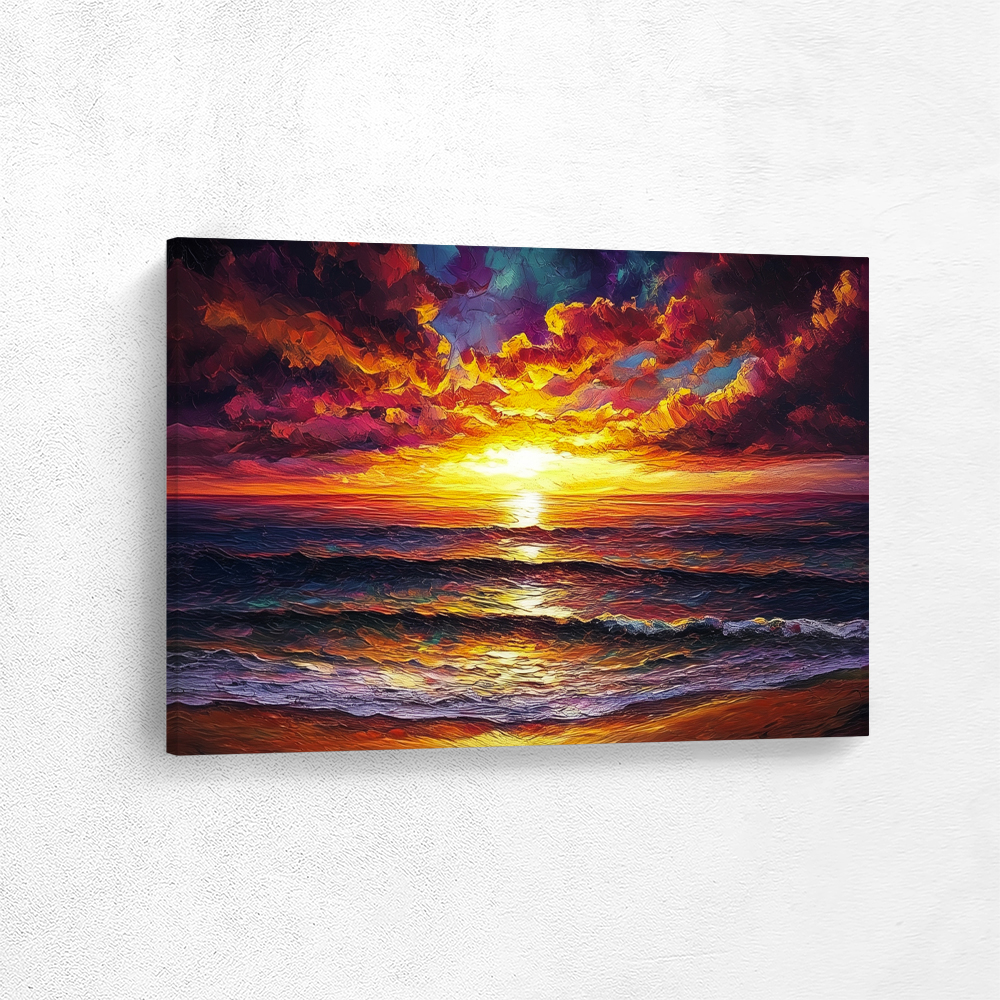 Sunset on the Sea Wall Art