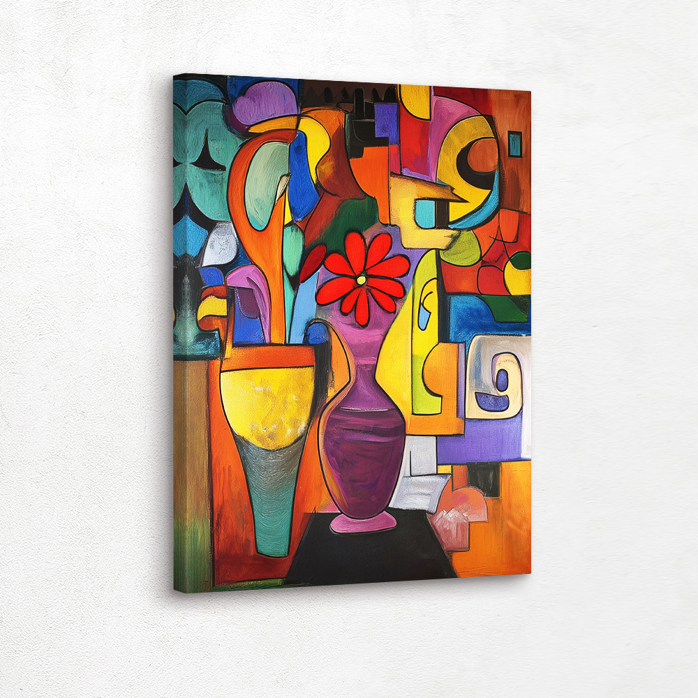 Flower Still Life Wall Art Decor, Modern Wall Art, Abstract Painting, Wall Art, Home Decor, Metal Wall Art, Fine Art Prints, Framed Wall Art, Stretched Canvas, Vinyl Wall Peel, Poster Art, Canvas Wall Art Framed with Floater Frames