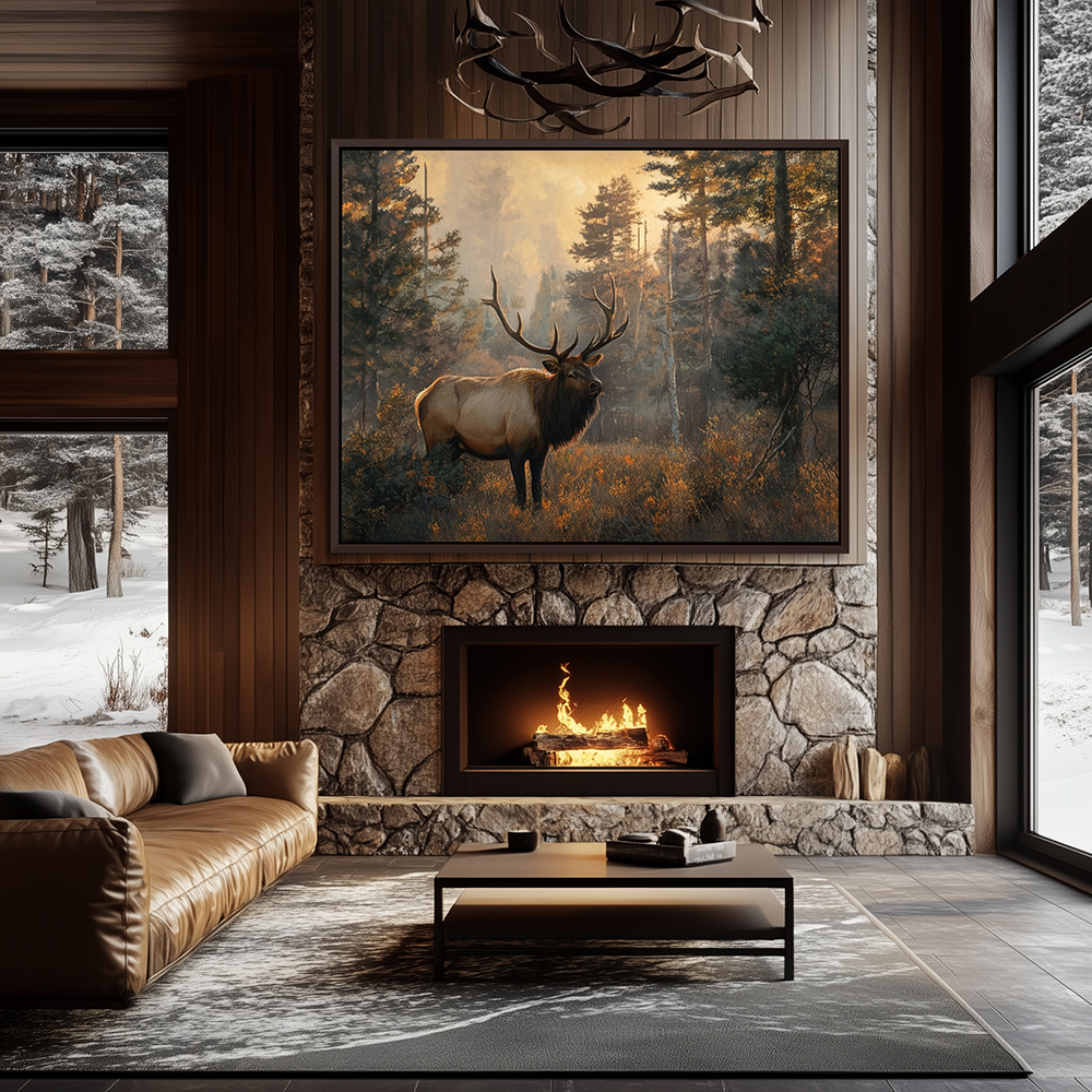 Cabin Wall Decor with an Elk - Image 3