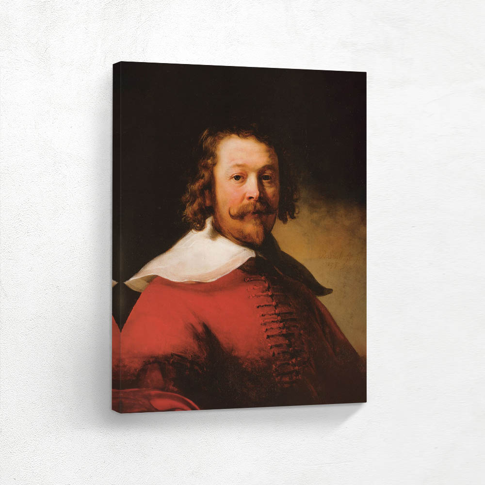 Portrait of a Bearded Man Bust in Length in Red