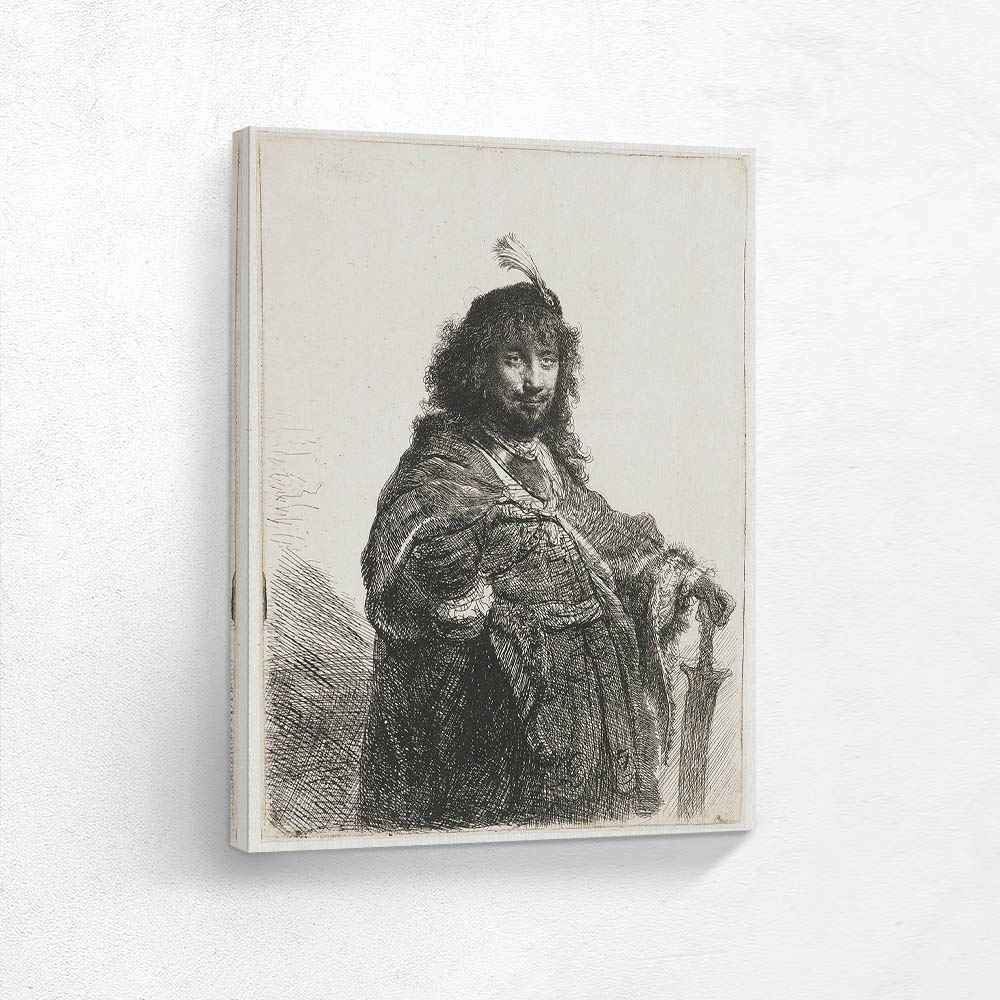 Self Portrait with Plumed Cap and Lowered Sabre