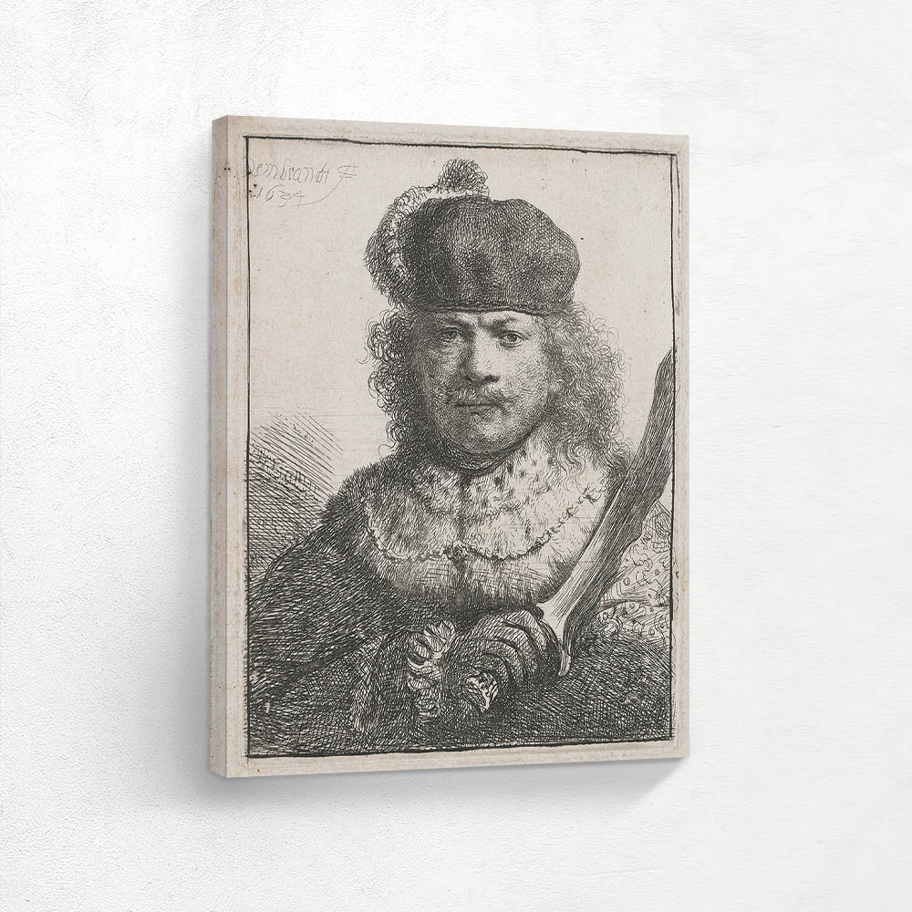 Self Portrait with Raised Sabre