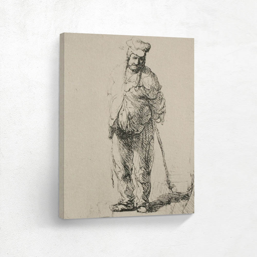 A Ragged Peasant with His Hands Behind Him