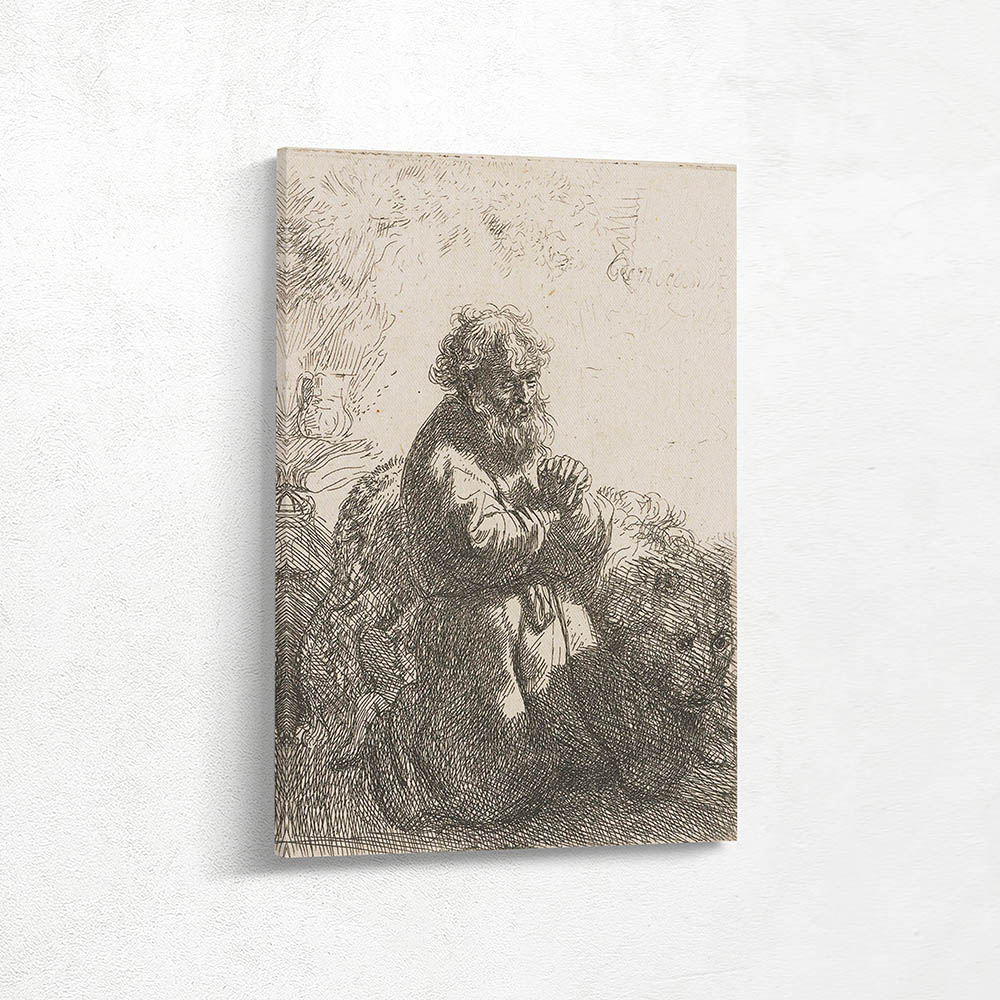 St Jerome kneeling in Prayer Looking Down