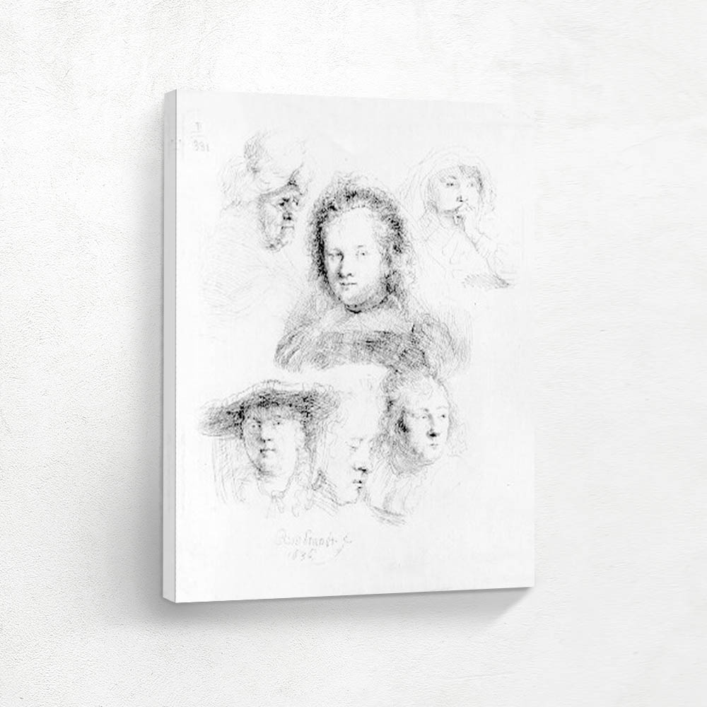 Five Studies of Saskia and One of an Older Woman