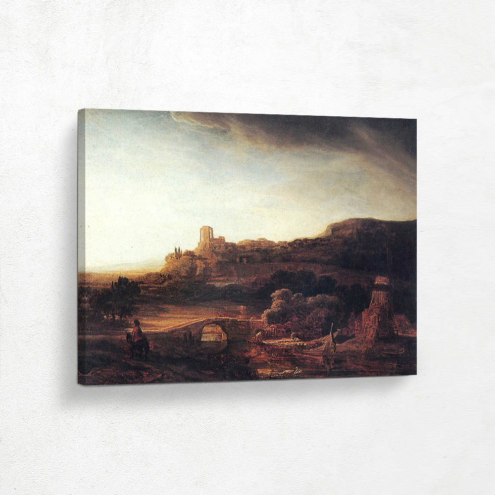 River Landscape with a Windmill
