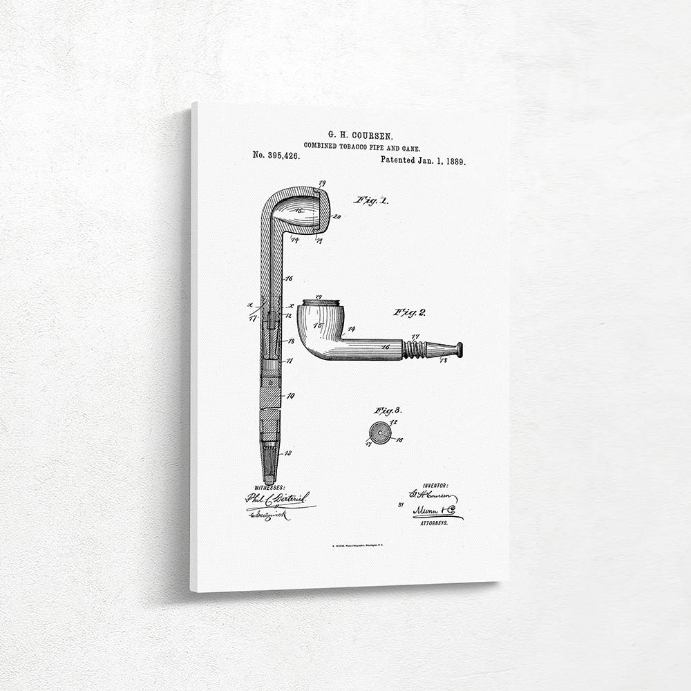 Combined Tobacco Pipe and Cane
