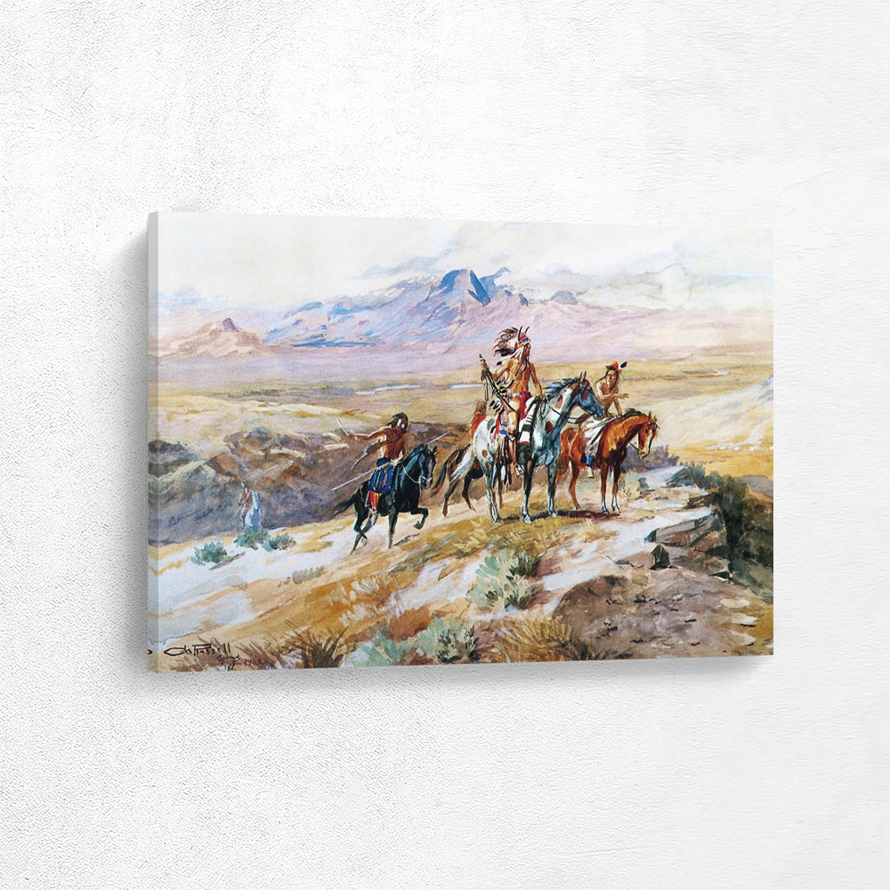 Indians Scouting a Wagon Train 