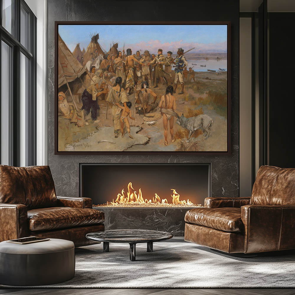 Lewis and Clark Meeting the Mandan Indians - Image 3