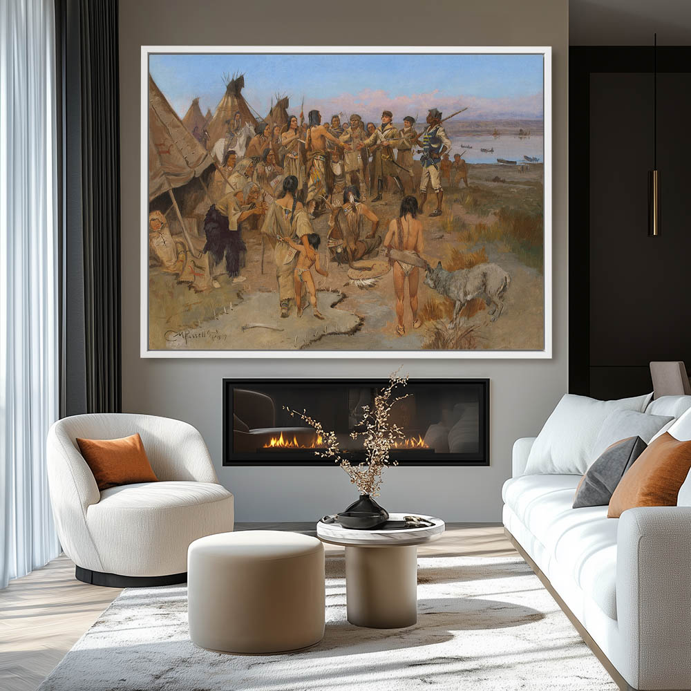 Lewis and Clark Meeting the Mandan Indians - Image 4