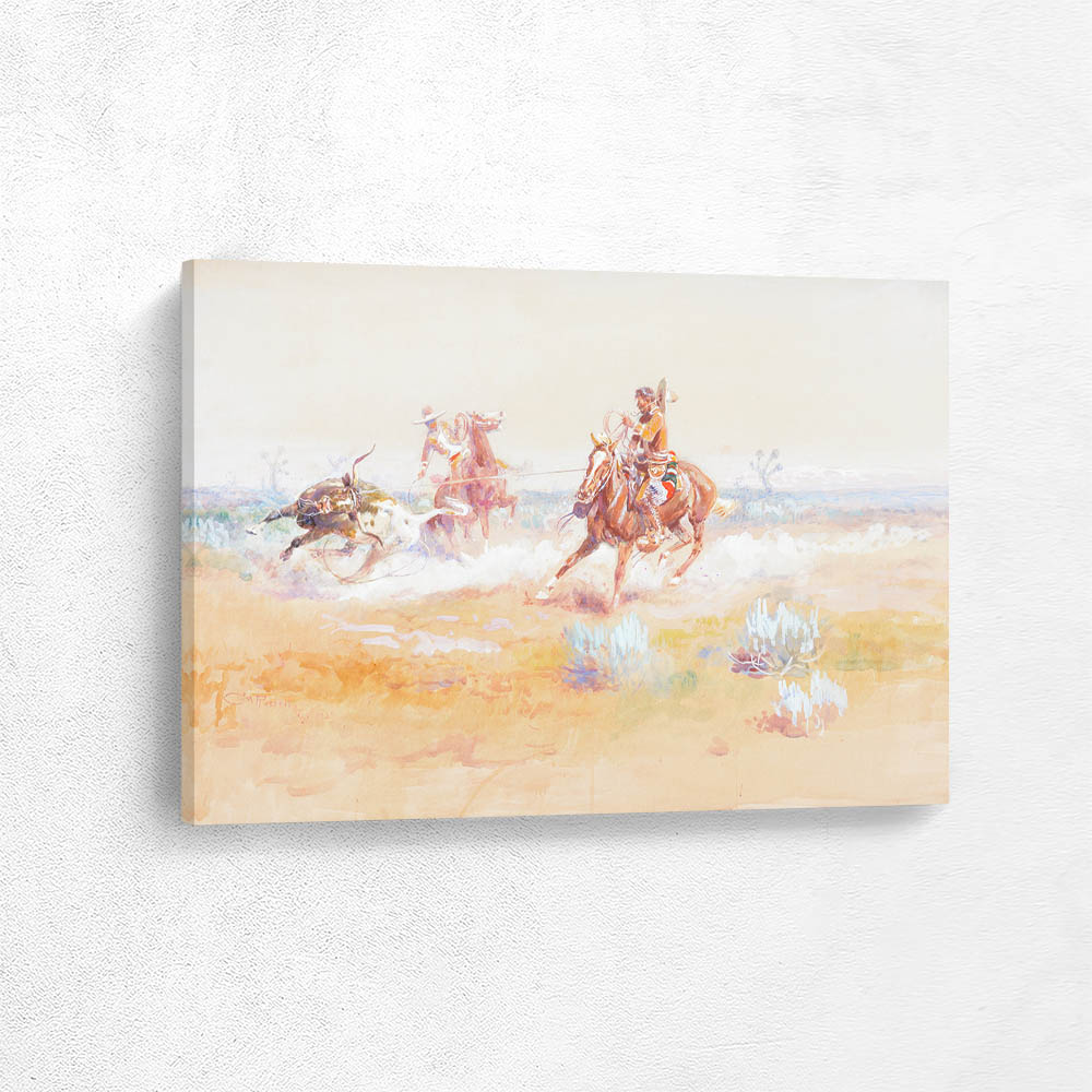 Mexican Vaqueros Roping a Steer