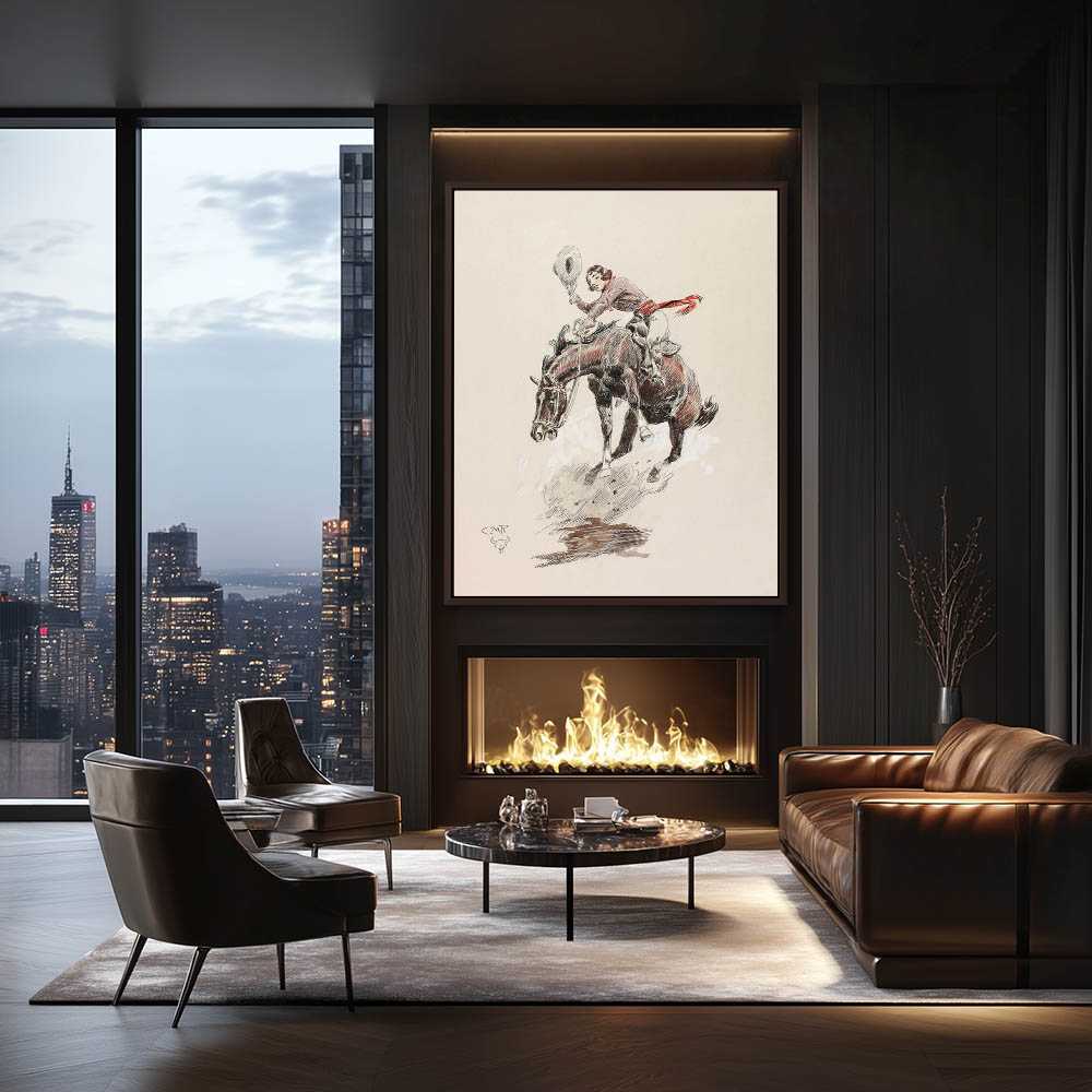 Bucking Horse And Cowgirl - Image 3