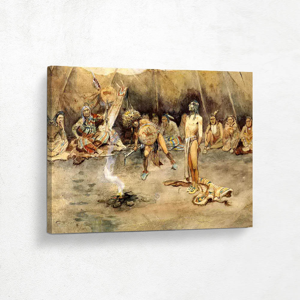 Sioux Torturing a Blackfoot Brave