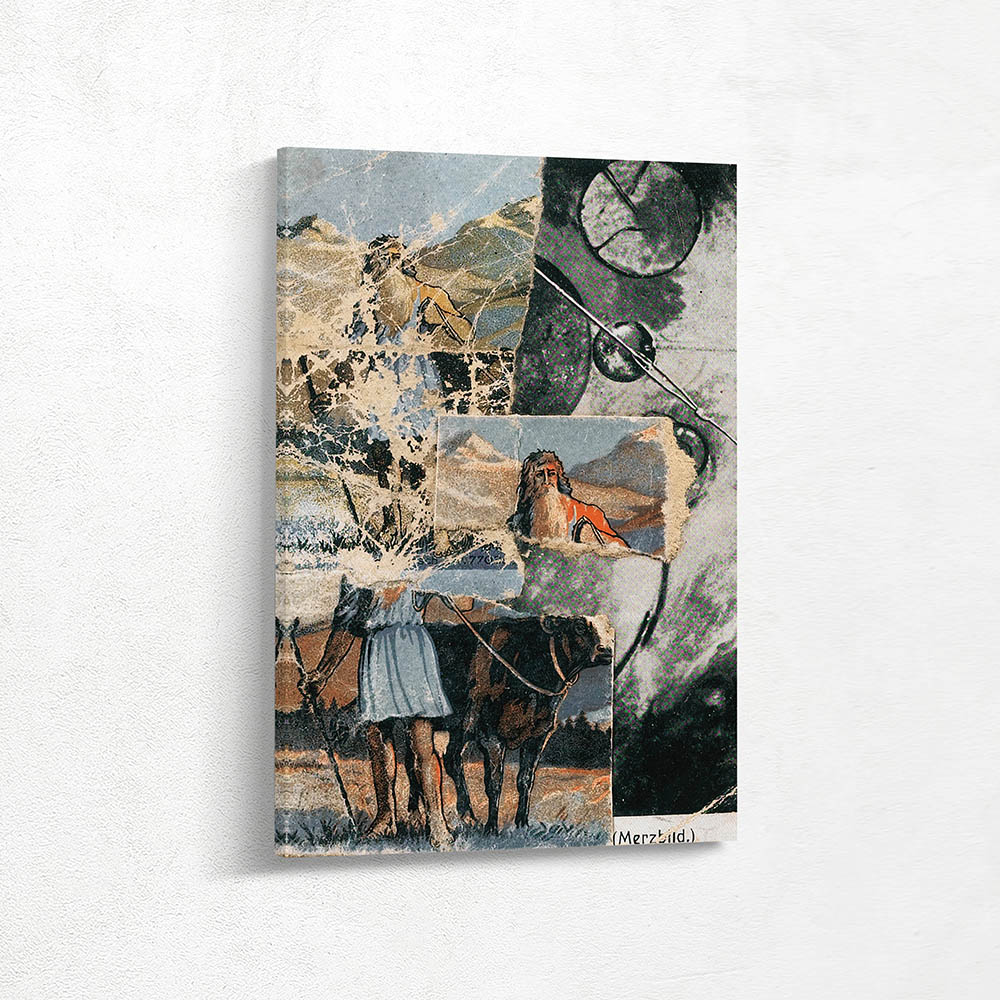 Sans Titre (Collaged Picture Postcard Circling)