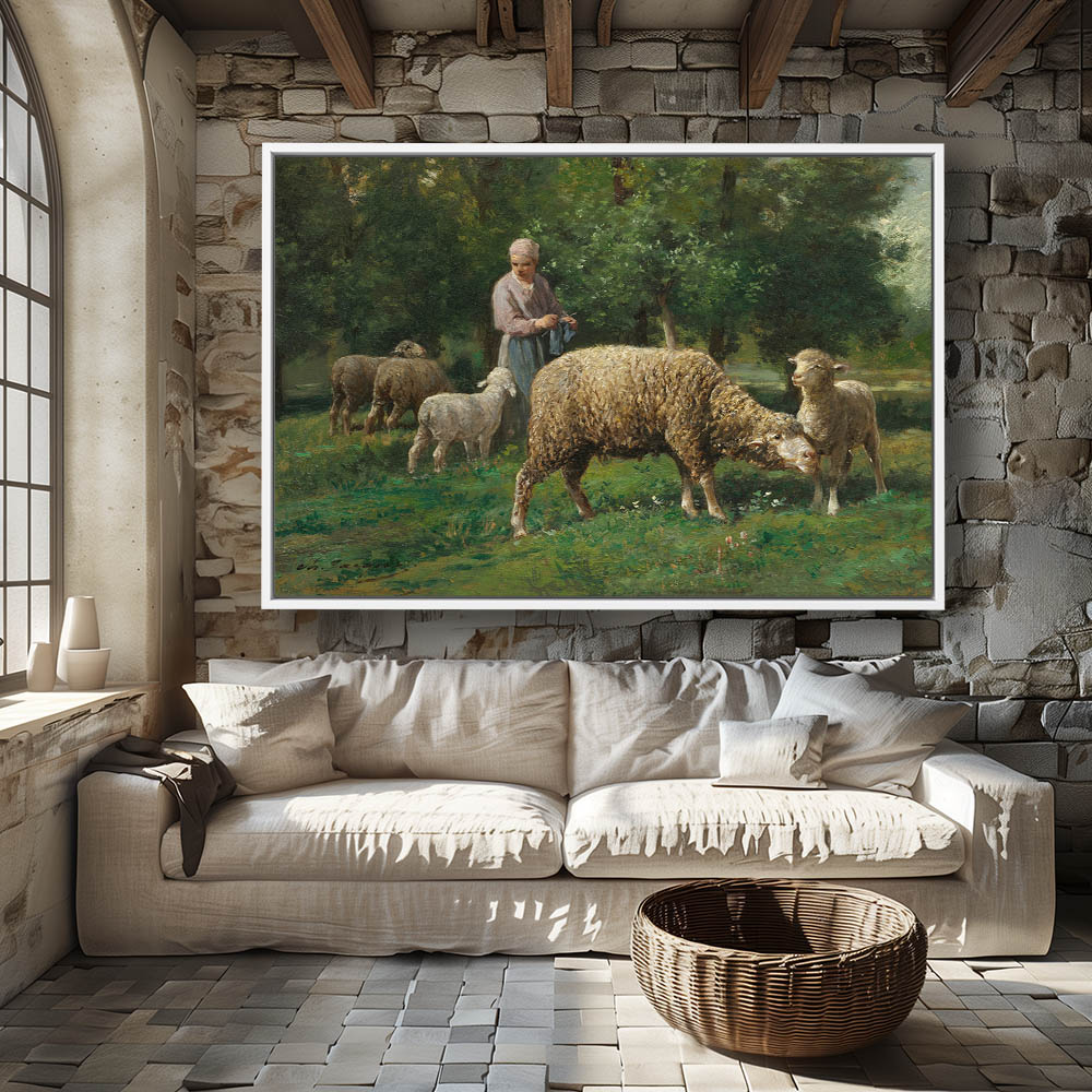 Shepherdess with Sheep (c. 1876) - Image 4